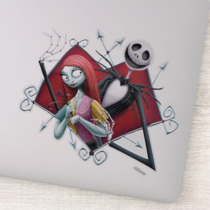 Jack And Sally In Heart Sticker