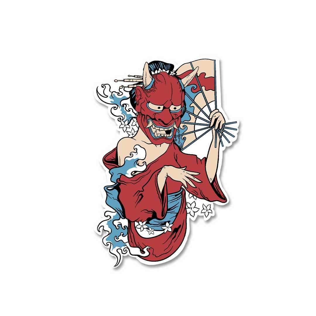 Japanese Women With Mask Sticker