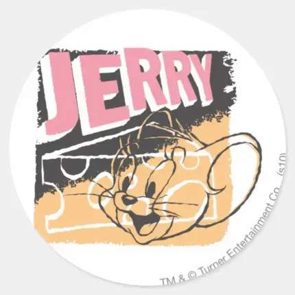 Jerry Face On Cheese Classic Round Sticker