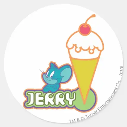 Jerry Ice Cream Classic Round Sticker