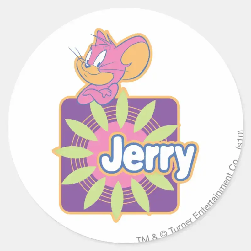 Jerry Neon Mouse Classic Round Sticker