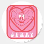 Jerry Pink Hearts Classic Round Sticker