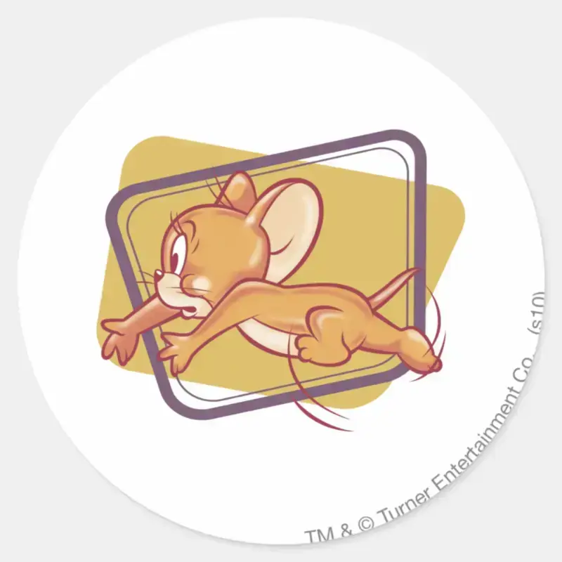 Jerry Running Scared Classic Round Sticker