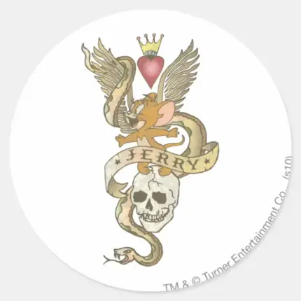 Jerry Twisted Tattoo 2 Classic Round Sticker