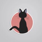 Jiji Cat Silhouette Anime Stickers