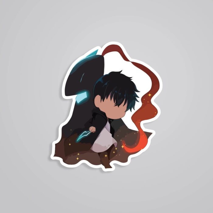 Jin Woo And Igris Chibi Anime Stickers