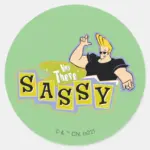Johnny Bravo Hey There Sassy Classic Round Sticker