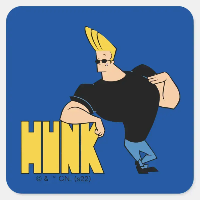 Johnny Bravo Hunk Square Sticker
