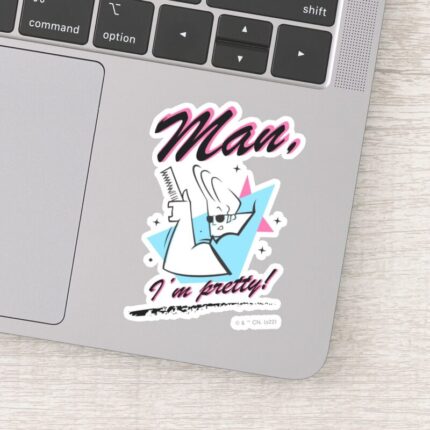 Johnny Bravo Man Im Pretty Retro Graphic Sticker