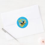 Johnny Bravo Athletic Graphic Classic Round Sticker