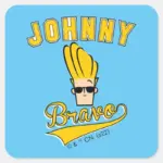 Johnny Bravo Collegiate Graphic Square Sticker