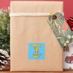 Johnny Bravo Collegiate Graphic Square Sticker