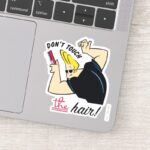 Johnny Bravo Comb Dont Touch The Hair Sticker
