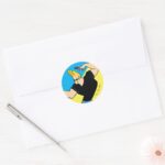 Johnny Bravo Combing Hair Classic Round Sticker