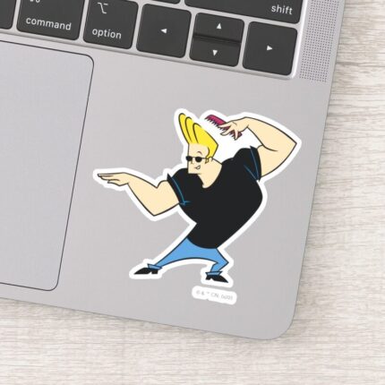 Johnny Bravo Combing Hair Sticker