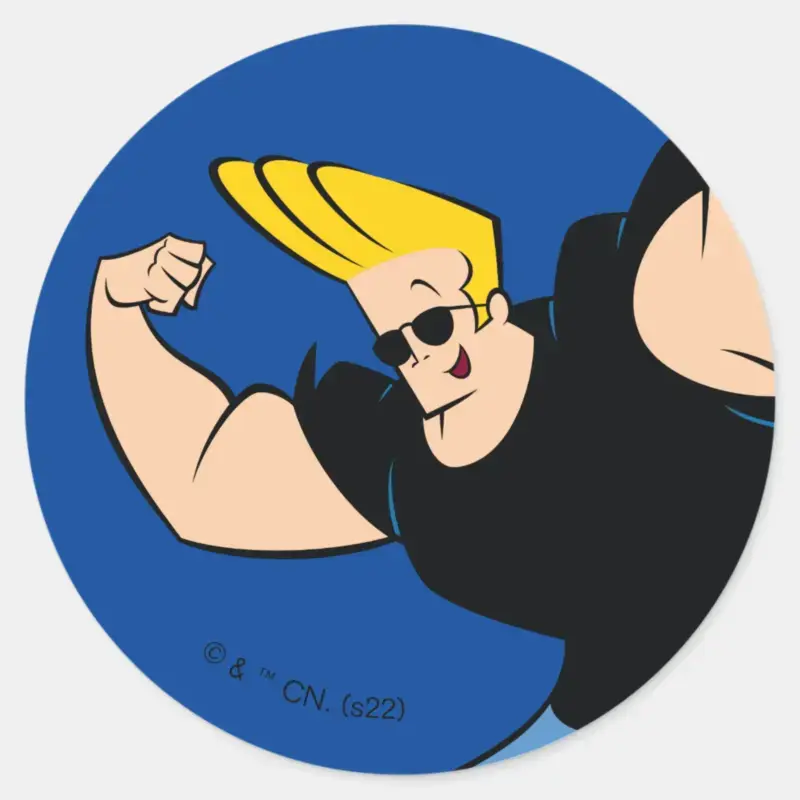 Johnny Bravo Iconic Pose Classic Round Sticker