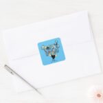 Johnny Bravo Palm Tree Name Square Sticker