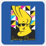 Johnny Bravo Pop Art Graphic Square Sticker