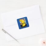 Johnny Bravo Pop Art Graphic Square Sticker