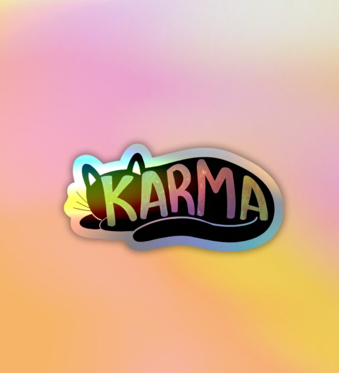 Karma Is A Cat Taylor Swift   Holographic Laptop   Mobile Sticker