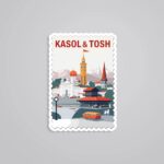 Kasol Tosh Scenic Village Post Stamp Travels Stickers