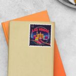 Las Vegas Neon Skyline Post Stamp Travels Stickers