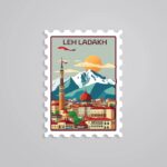 Leh Ladakh Mountain Post Stamp Travels Stickers