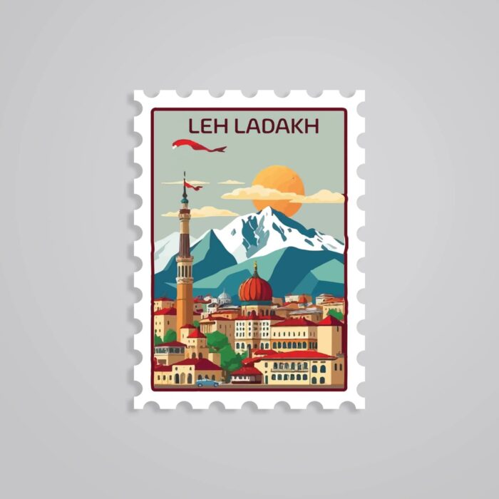 Leh Ladakh Mountain Post Stamp Travels Stickers