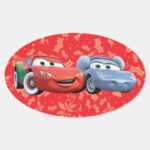 Lightning McQueen Sally Oval Sticker