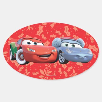 Lightning McQueen Sally Oval Sticker