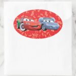Lightning McQueen Sally Oval Sticker