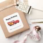 Lightning McQueen A Gift From Birthday Square Sticker
