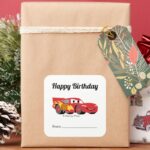 Lightning McQueen A Gift From Birthday Square Sticker