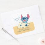 Lilo Stitch Beach Birthday Thank You Square Sticker