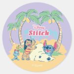 Lilo Stitch Island Adventure Classic Round Sticker