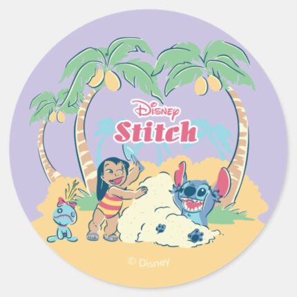 Lilo Stitch Island Adventure Classic Round Sticker