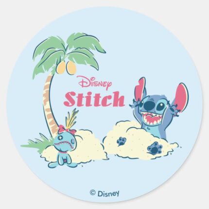 Lilo Stitch Ohana Means Family Classic Round Sticker