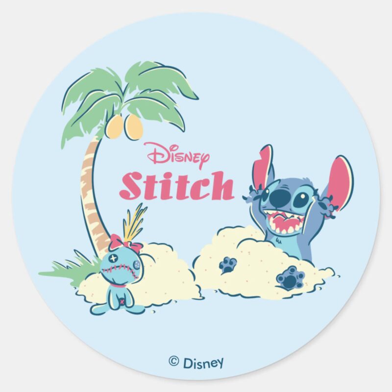 Lilo Stitch Ohana Means Family Classic Round Sticker