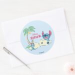 Lilo Stitch Ohana Means Family Classic Round Sticker