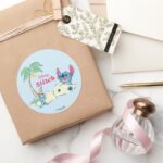 Lilo Stitch Ohana Means Family Classic Round Sticker