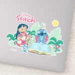 Lilo Stitch Reading The Ugly Duckling Sticker