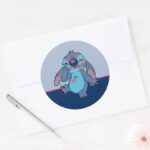 Lilo Stitch Stitch Covered In Kisses Classic Round Sticker