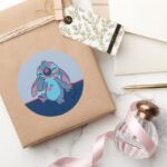 Lilo Stitch Stitch Covered In Kisses Classic Round Sticker