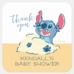 Lilo And Stitch Baby Shower Thank You Square Sticker