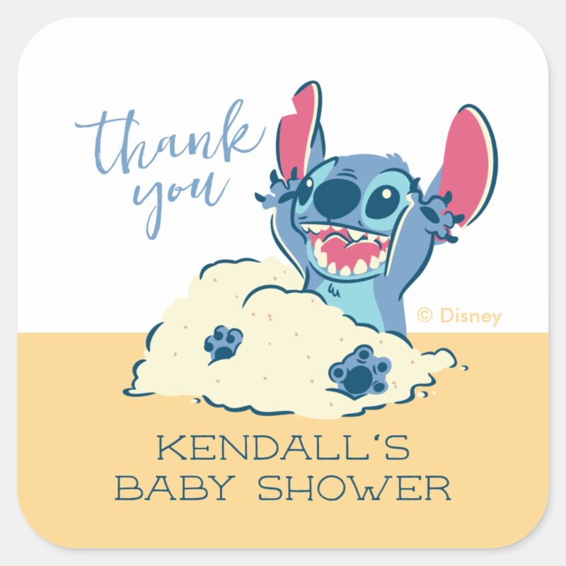 Lilo And Stitch Baby Shower Thank You Square Sticker
