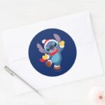 Lilo And Stitch Happy Holidays Dance Classic Round Sticker