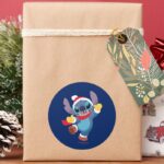 Lilo And Stitch Happy Holidays Dance Classic Round Sticker