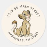 Lion King Simba Baby Shower Classic Round Sticker