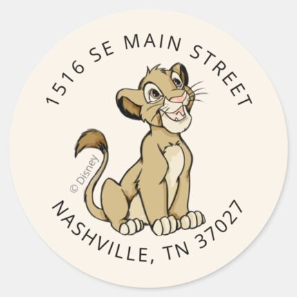 Lion King Simba Baby Shower Classic Round Sticker