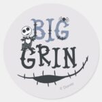 Little Jack Skellington Big Grin Classic Round Sticker